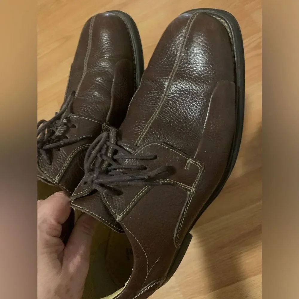Mens Leather Oxford Lace Up Shoes Studio Belvedere Bay Bridge 10D Brown